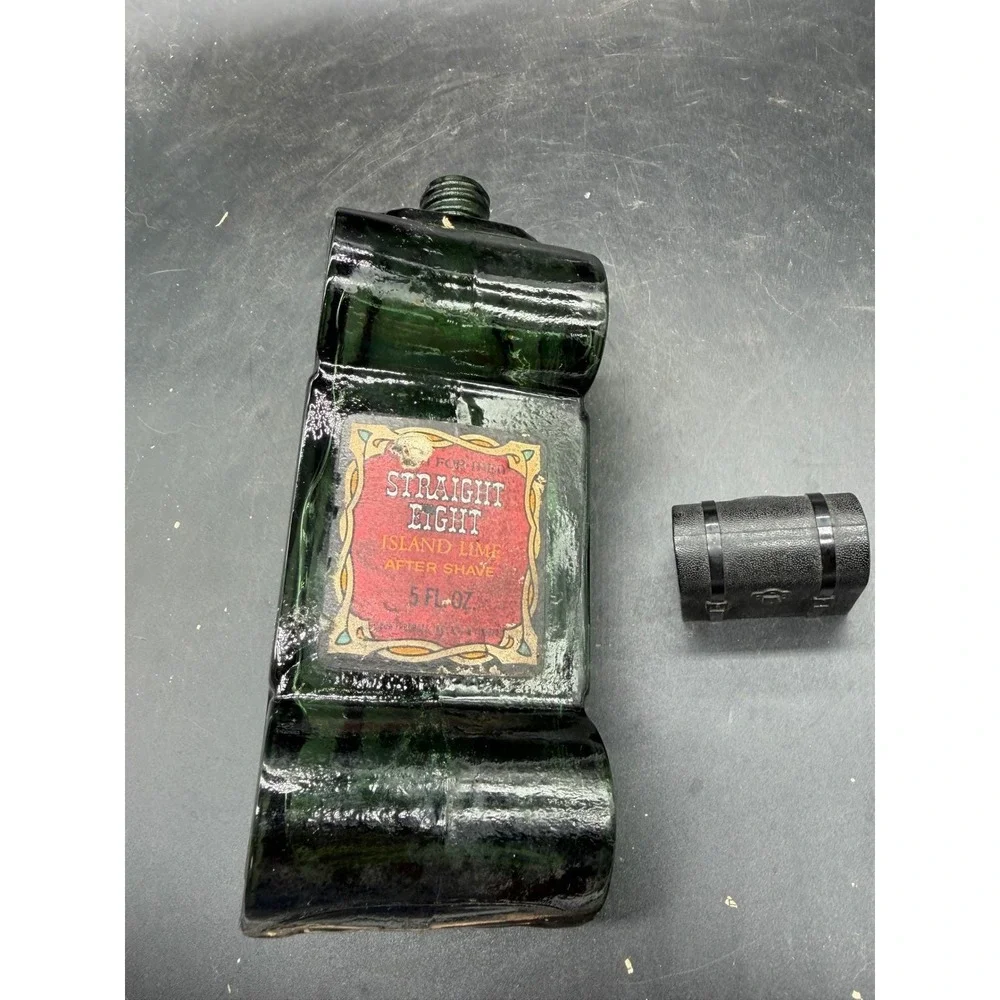 Vintage Avon Sterling Six Emerald Green Glass Car Decanter Bottle 1900s Roadster